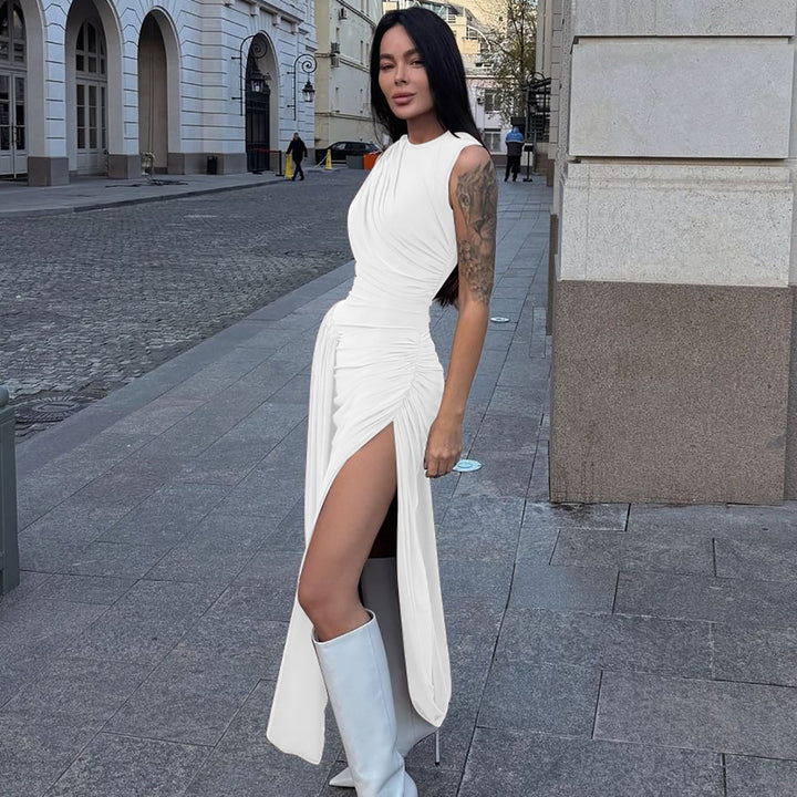 Damen Elegantes Maxikleid mit raffiniertem Wickeldesign Drune