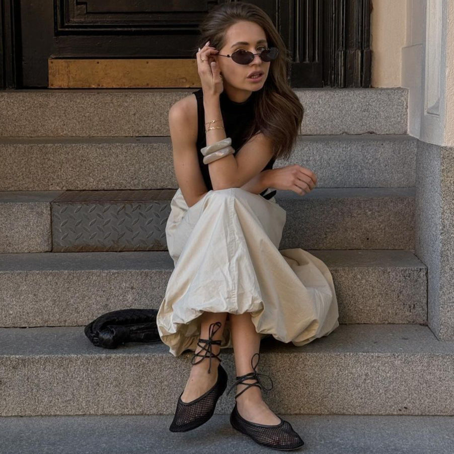 Damen elegante, luftige Midi-Rock Drune