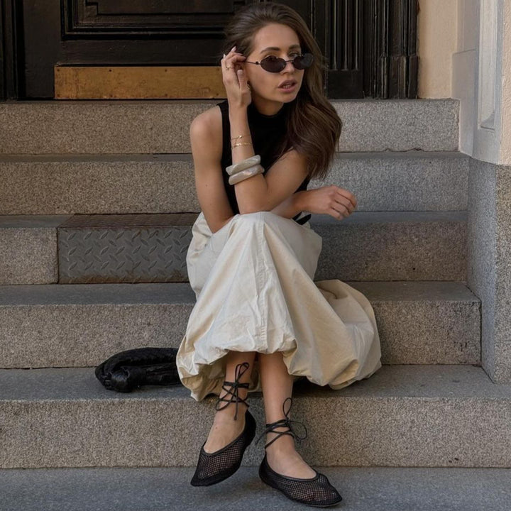 Damen elegante, luftige Midi-Rock Drune