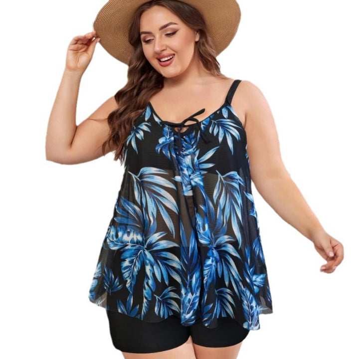 Damen Tankini-Set mit floralem Oberteil und eleganten Shorts Drune