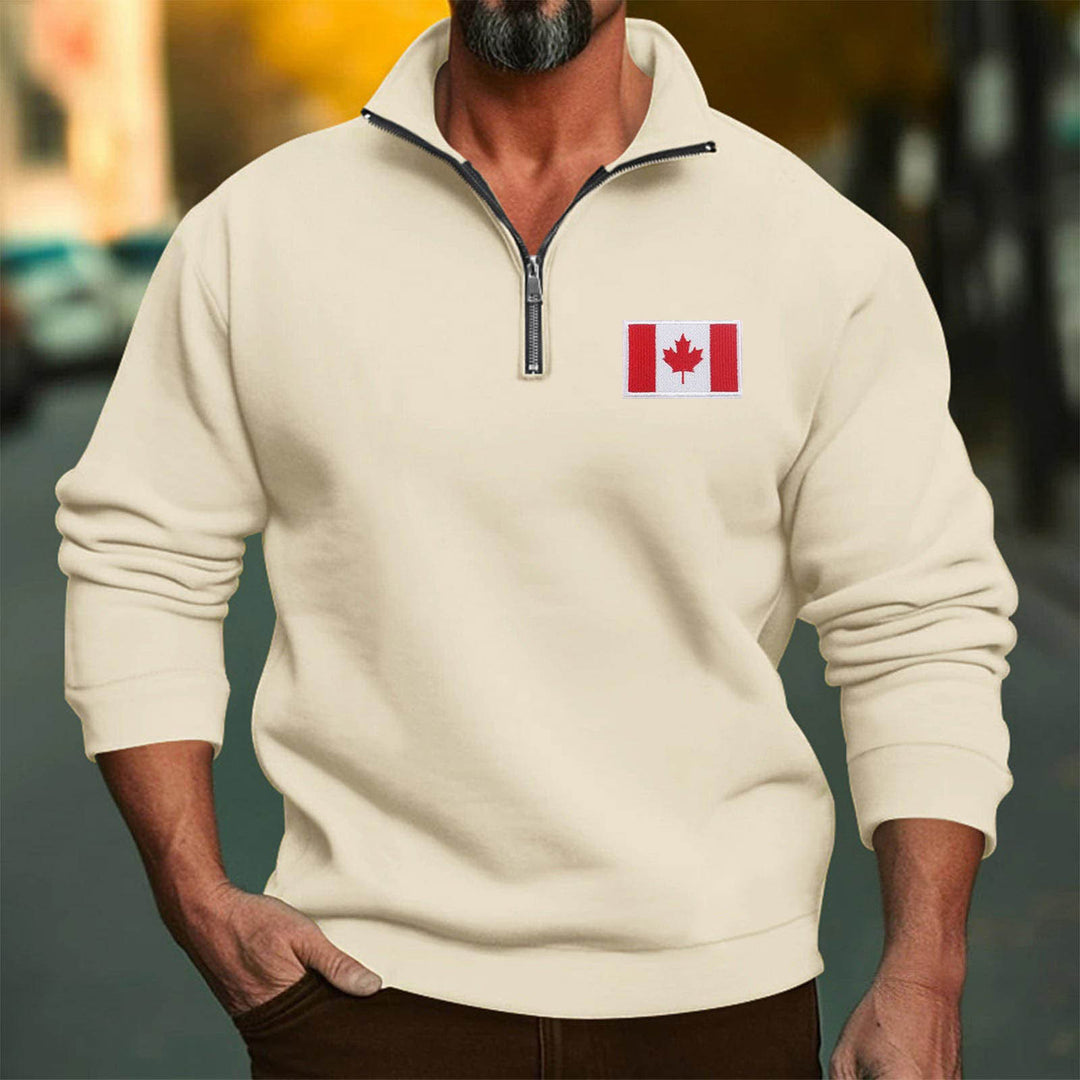Herren Fleece-Pullover mit hoch schließendem Kragen und Reißverschluss Drune