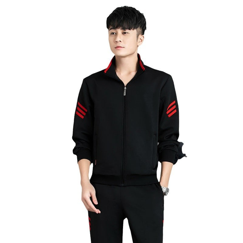 Unisex Modernes Trainingsset im Partnerlook mit Stehkragen und schlanker Jogginghose Drune