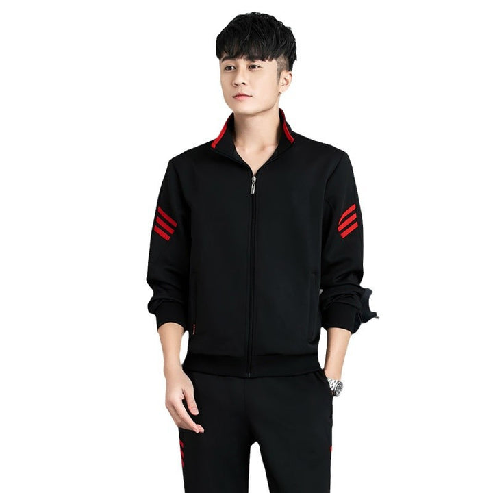 Unisex Modernes Trainingsset im Partnerlook mit Stehkragen und schlanker Jogginghose Drune