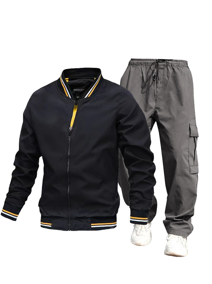 Herren Sportliche Jacke und Cargo-Hose Set Drune