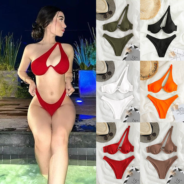 Damen Triangel-Bikini mit asymmetrischem Schnitt und gepolstertem Oberteil Drune