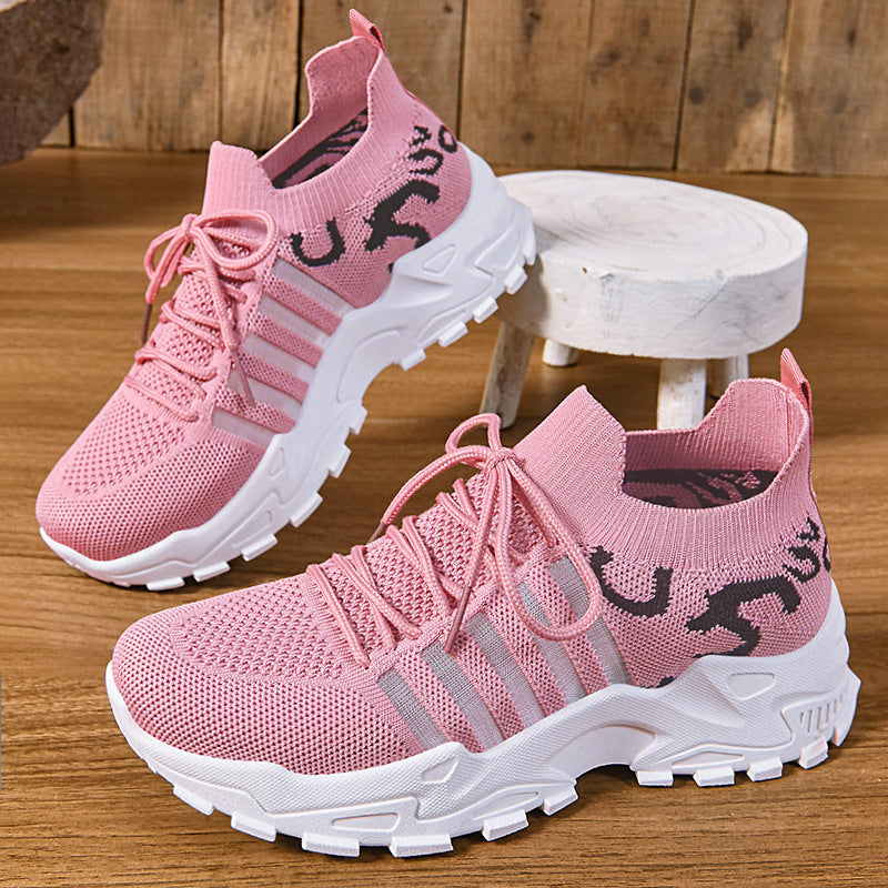 Damen Sportliche Atmungsaktive Sneakers mit elastischem Leisten und rutschfester Sohle Drune