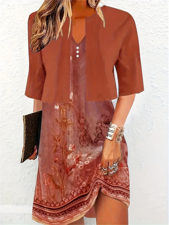 Drune | Elegantes Langrock Zwei-Teile Kleid