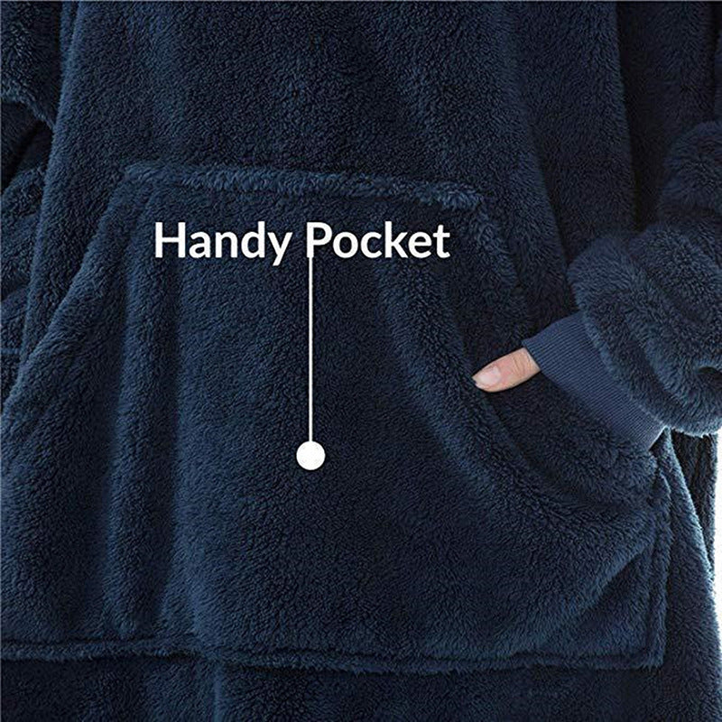 Damen Kuschelige Oversize-Hoodiejacke aus Fleece mit Kängurutasche Drune