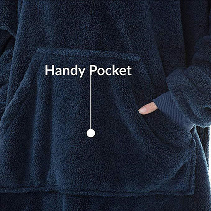 Damen Kuschelige Oversize-Hoodiejacke aus Fleece mit Kängurutasche Drune