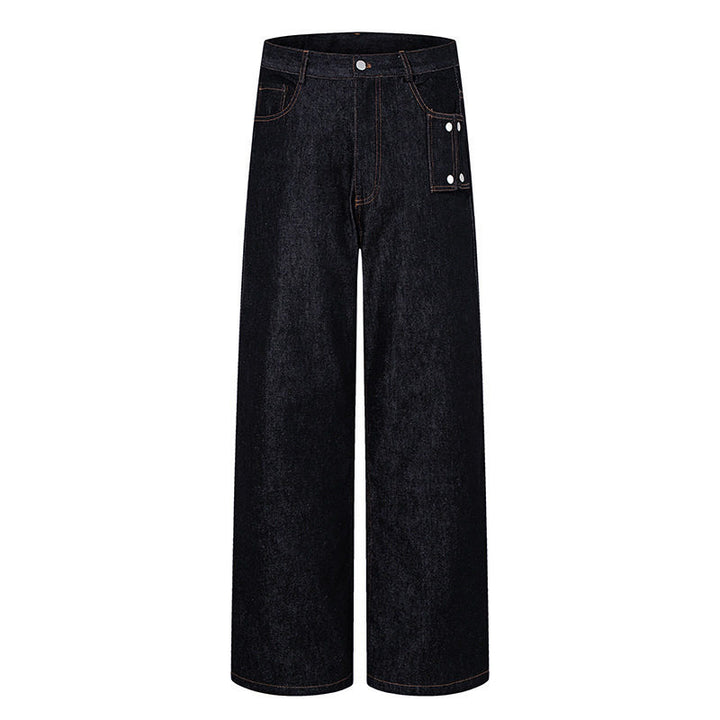 Damen Hochtaillierte Wide‑Leg Jeanshose mit Utility‑Tasche Drune