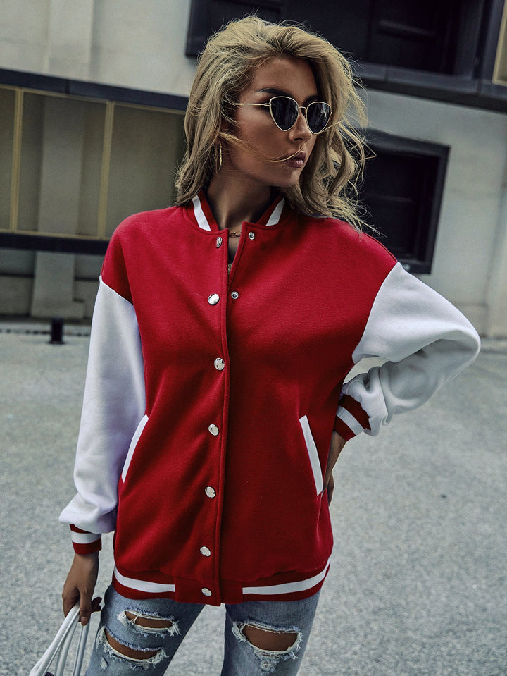 Damen Collegejacke im sportlichen Look mit kontrastierendem Farbdesign Drune