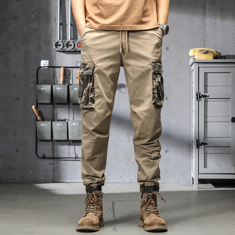 Herren Outdoor‑Cargohose im Joggerstil mit Camouflage‑Kontrast, ergonomischen Knieabnähern und elastischem Komfortbund Drune