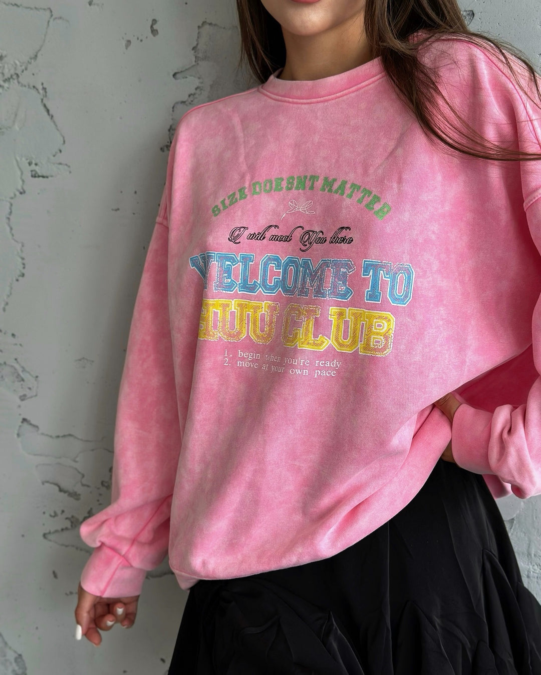 Damen lässiges Sweatshirt mit kreativem Schriftzug Drune