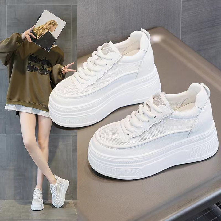 Damen Plateau-Sneaker mit modischen Mesh-Elementen und komfortabler Sohle Drune