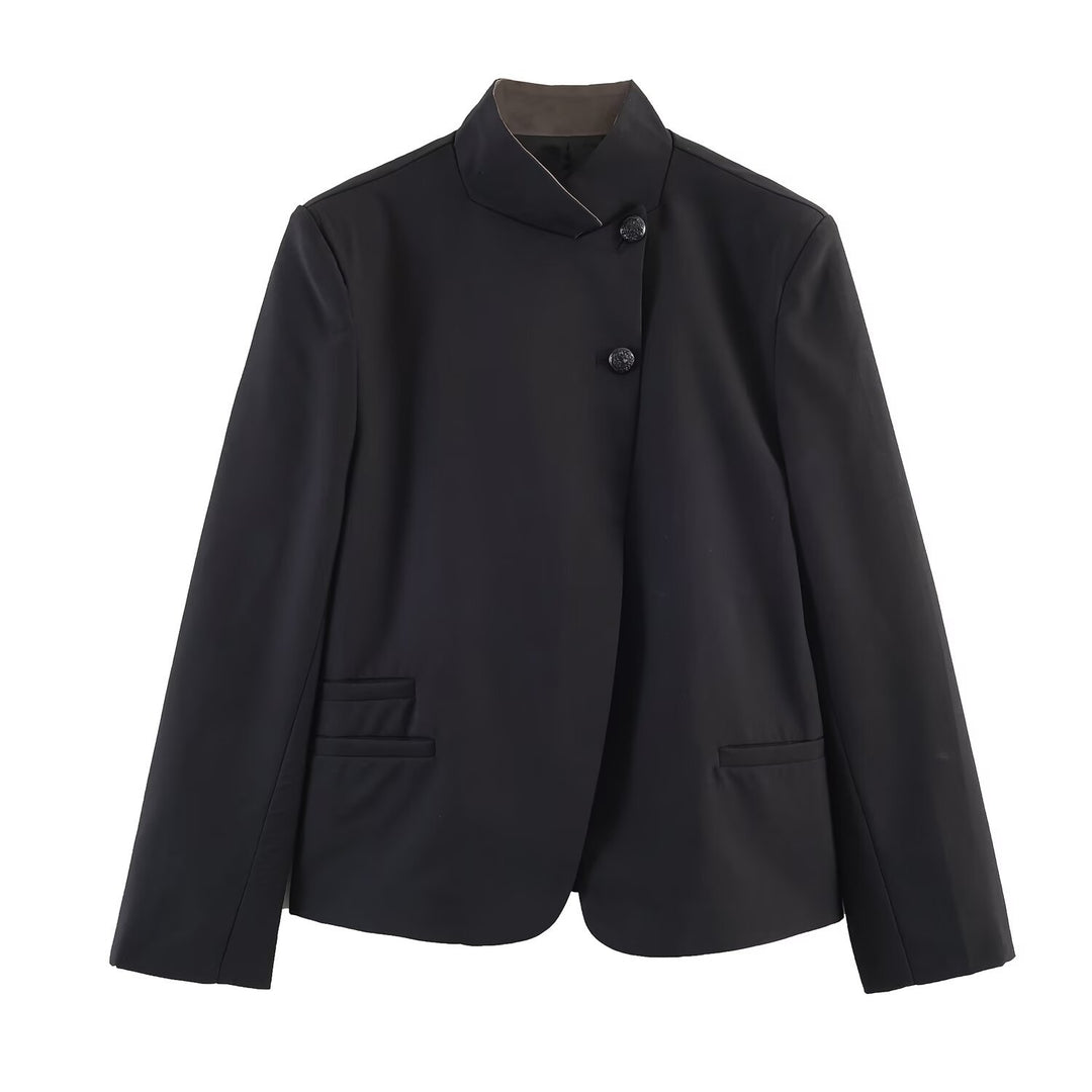 Damen Weite Tailored-Hose mit hoher Taille, Bügelfalte und Eingrifftaschen Drune