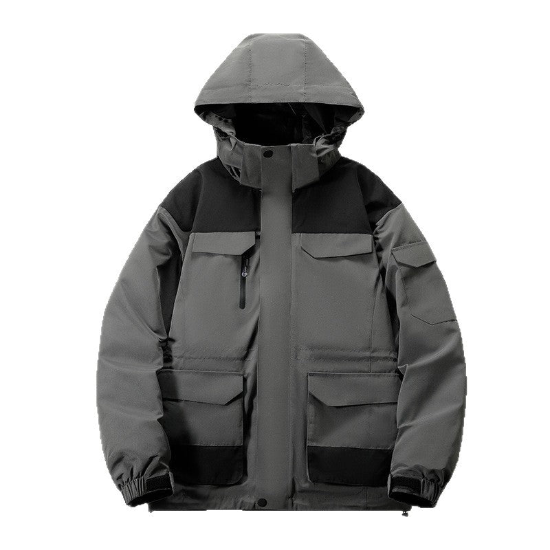 Damen Modische Funktionsjacke mit Hohem Kragen Drune
