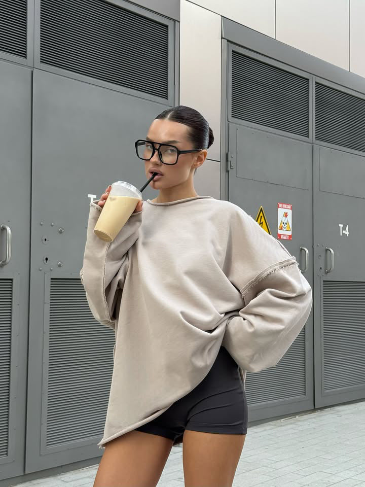 Damen oversized Sweatshirt mit lässiger Passform Drune