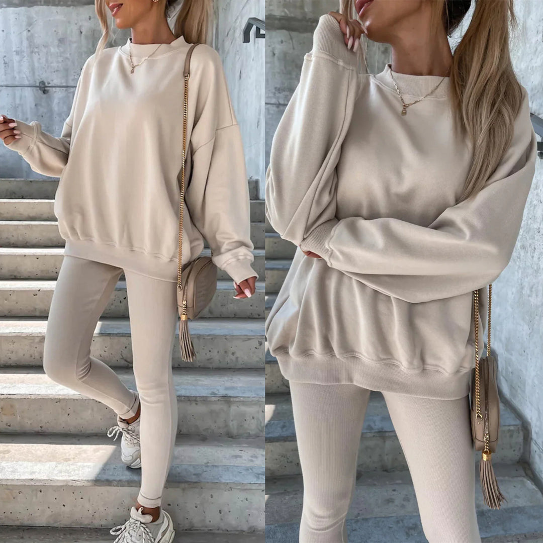 Damen lässiges Sweatshirt und Leggings-Set Drune