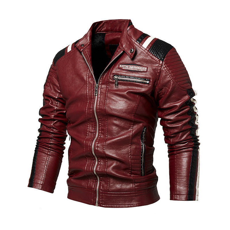 Herren Hochwertige Kunstleder-Motorradjacke Drune