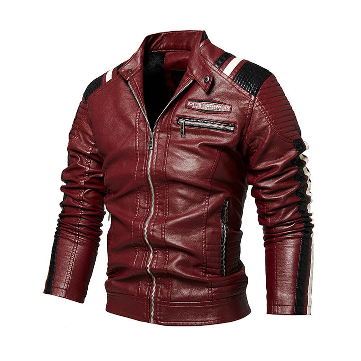 Herren Hochwertige Kunstleder-Motorradjacke Drune