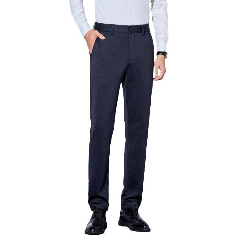 Herren Elegante Business-Hose mit geradem Schnitt und elastischem Bund Drune