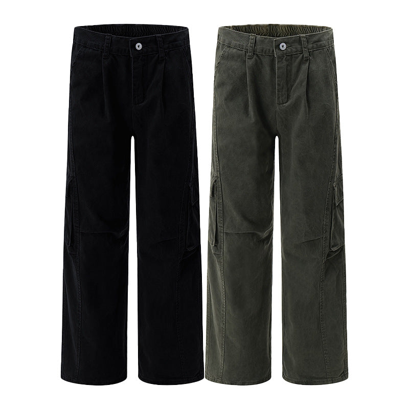 Herren Utility-Cargohose im Oversize-Twill mit tiefem Schritt und aufgesetzten Pattentaschen Drune