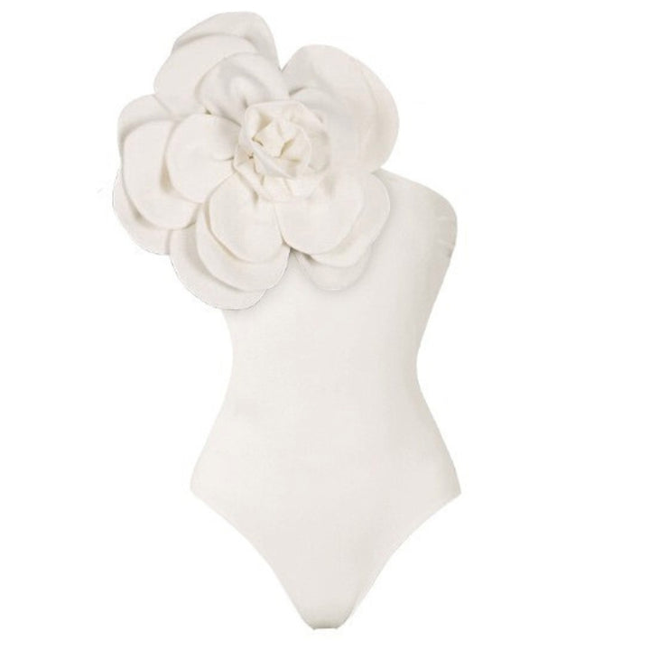 Damen Eleganter Einteiler mit kunstvoller Blumendekoration Drune