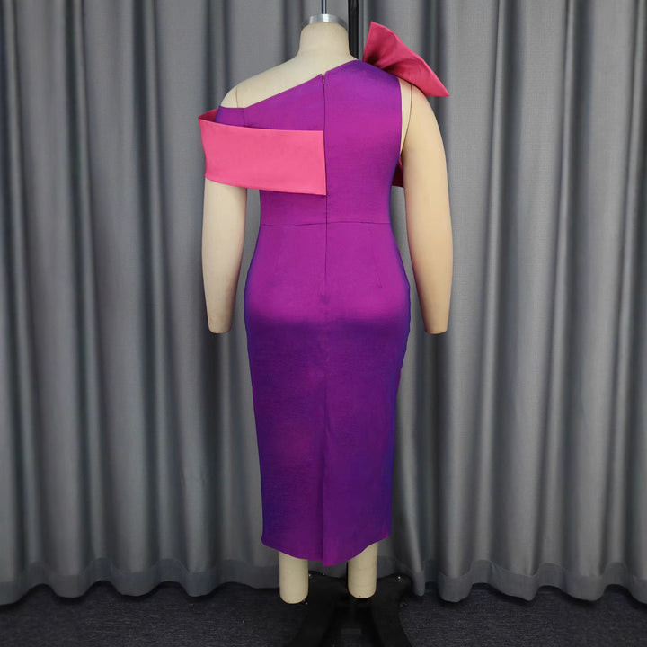 Damen Elegantes Cocktailkleid mit schillerndem Detail und asymmetrischem Träger Drune