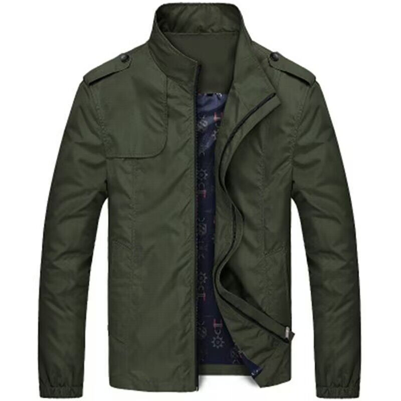 Herren leichte Utility-Fieldjacke mit Stehkragen und Epauletten Drune