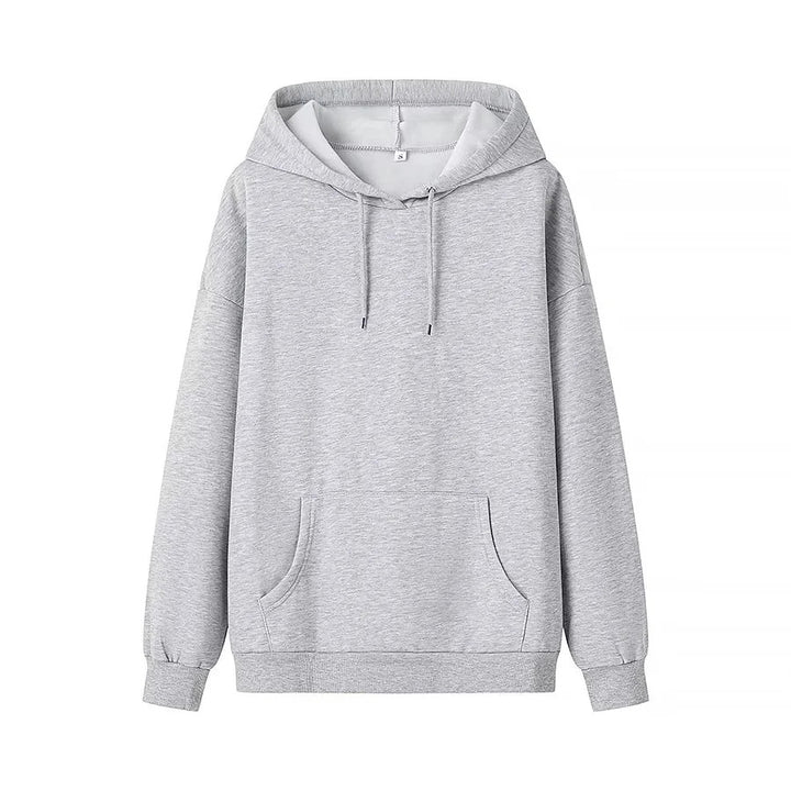 Unisex nan oversized Kapuzenpullover aus Baumwollmix mit Kängurutasche, Bindebandkapuze und Rippbündchen Drune