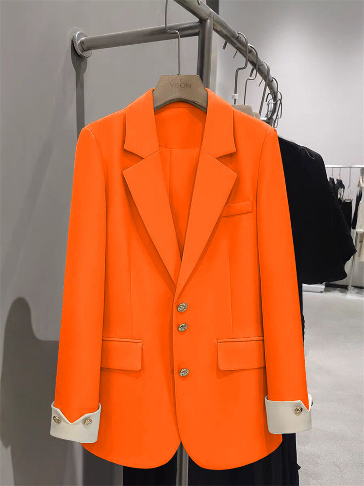 Damen Eleganter Blazer mit goldenen Knopfdetails Drune
