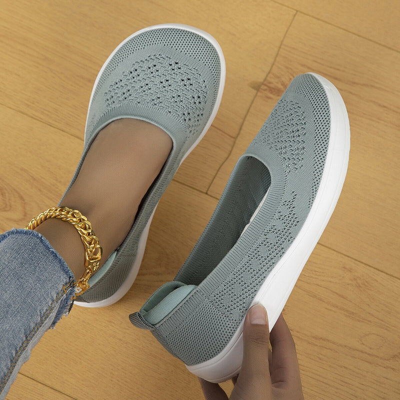 Damen Atmungsaktive Strick-Slipper mit ergonomischem Memory-Fußbett Drune