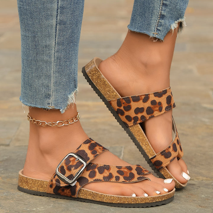 Damen Zehentrenner-Sandalen mit geflochtenen Riemen und rutschfester Sohle Drune