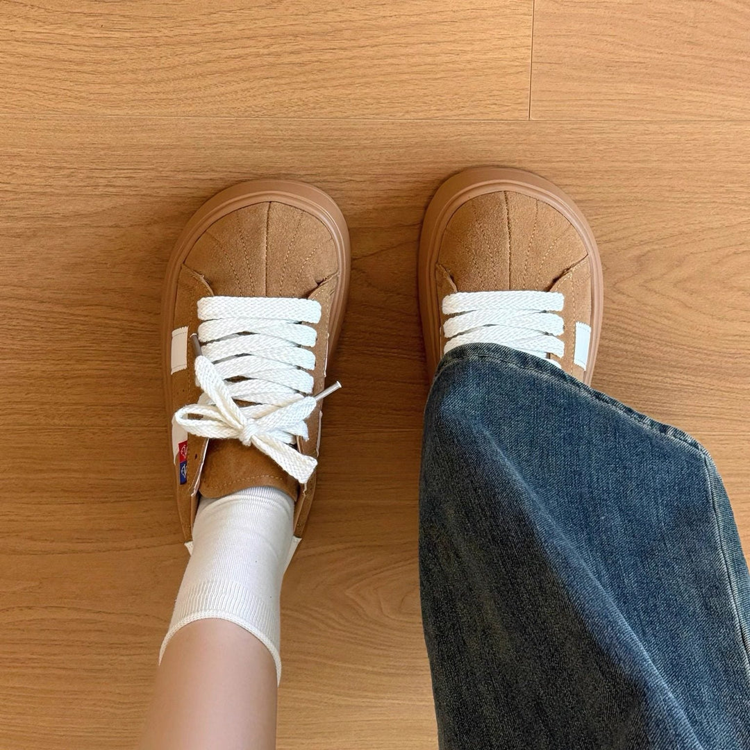 Damen Sportliche Sneaker mit robustem Wildleder-Obermaterial und stylisher Plateausohle Drune