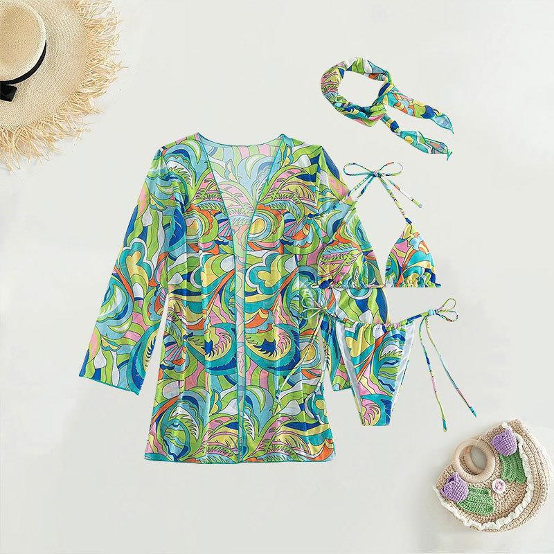 Damen Bikini-Set mit floralem Design und lässigem Cover-Up Drune