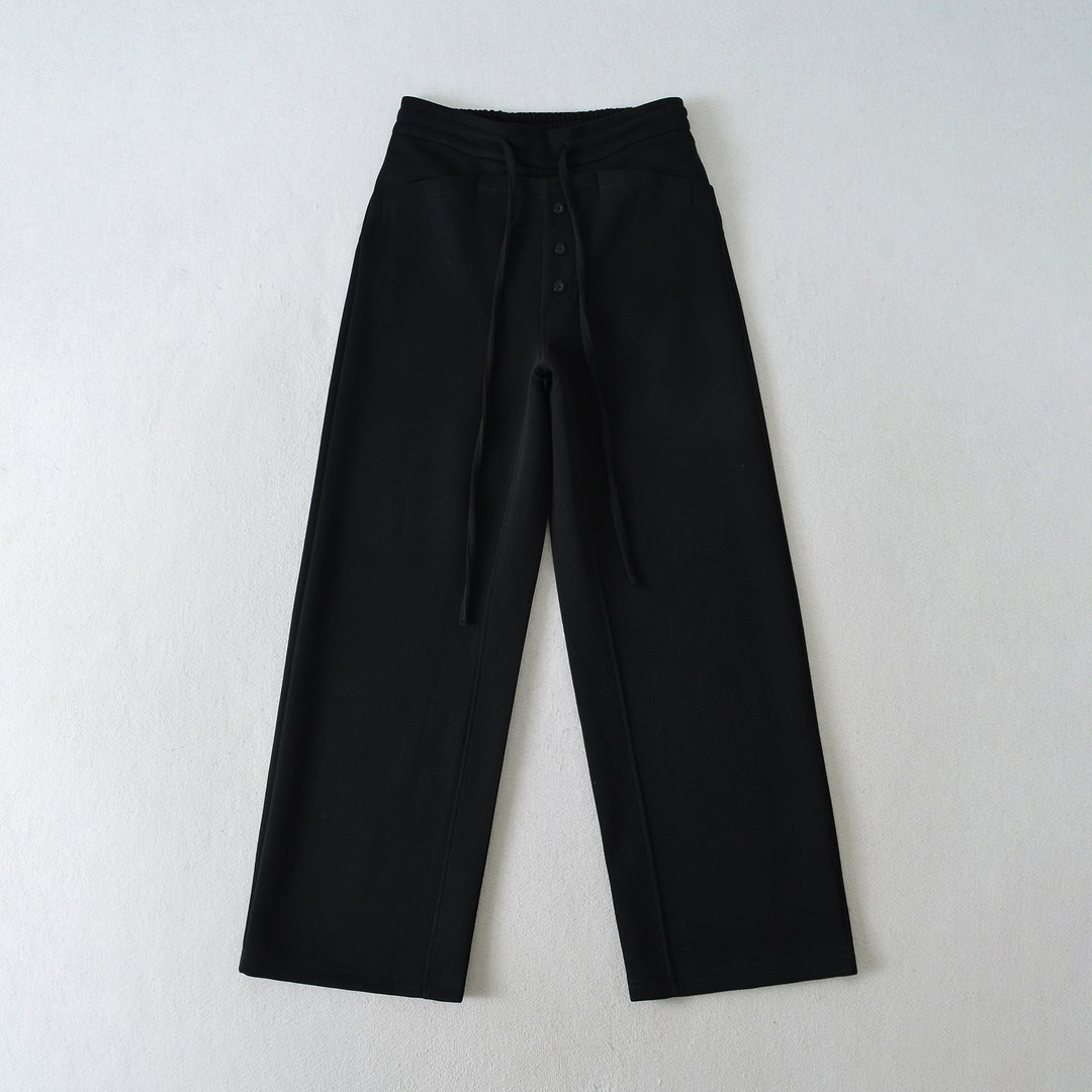Damen weite Culotte aus hochwertigem Material mit dekorativen Knopfdetails Drune