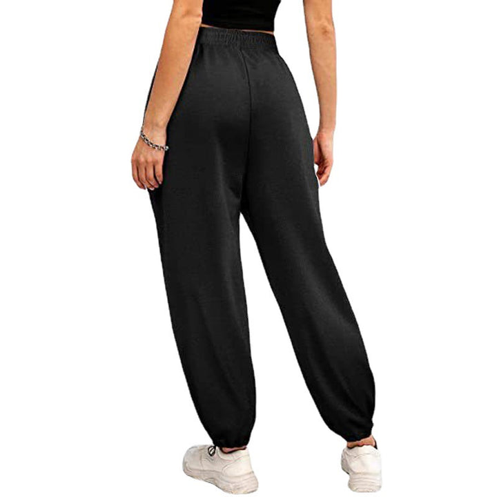 Damen Hohe Taille Entspannte Passform Jogginghose Drune