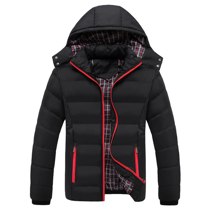 Herren Ultraleichte Pufferjacke mit Thermosteppung, Kapuze und kariertem Innenfutter Drune