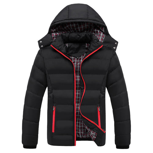 Herren Ultraleichte Pufferjacke mit Thermosteppung, Kapuze und kariertem Innenfutter Drune