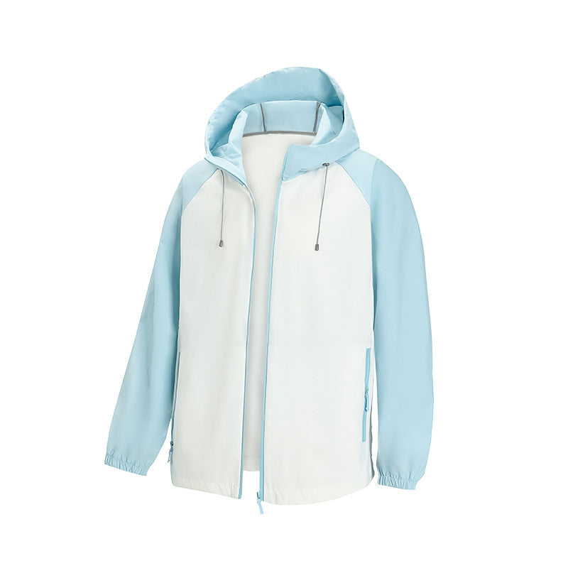 Herren Leichte Kapuzen‑Windbreaker‑Jacke mit Raglanärmeln, Zwei-Wege‑Reißverschluss und verdeckten Reißverschlusstaschen Drune