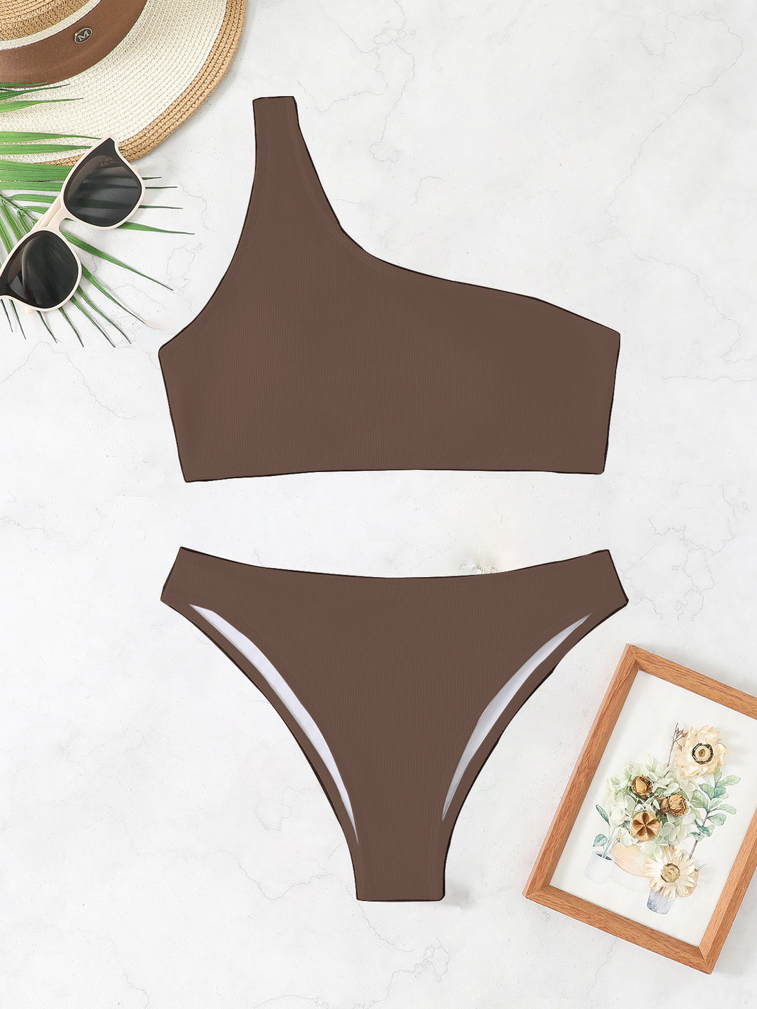 Damen Einseitiger Bikini mit asymmetrischem Design Drune