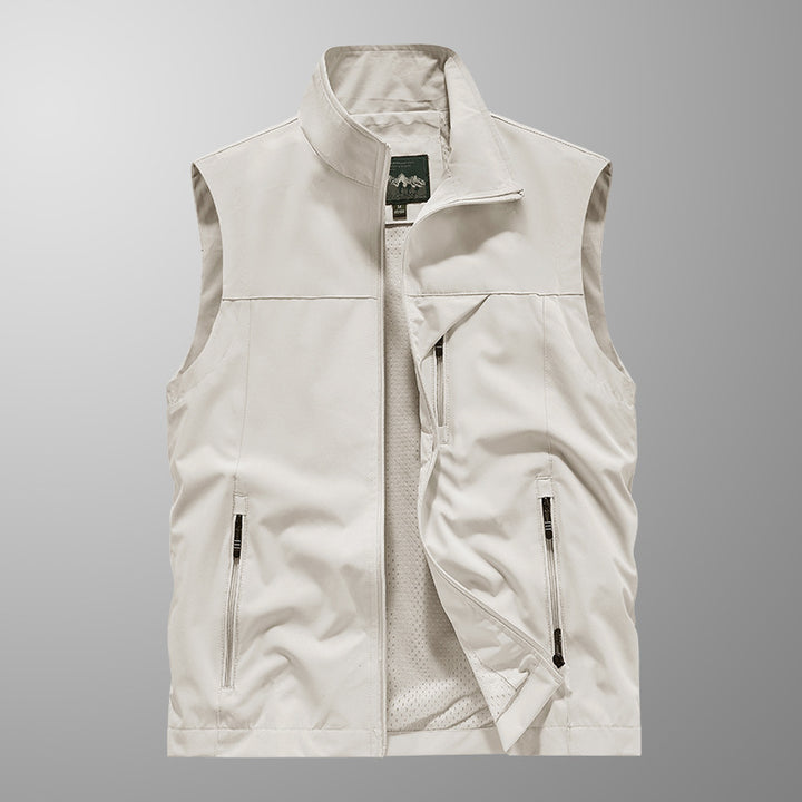 Herren Atmungsaktive Softshell-Outdoorweste mit Mesh‑Innenfutter und Reißverschlusstaschen Drune