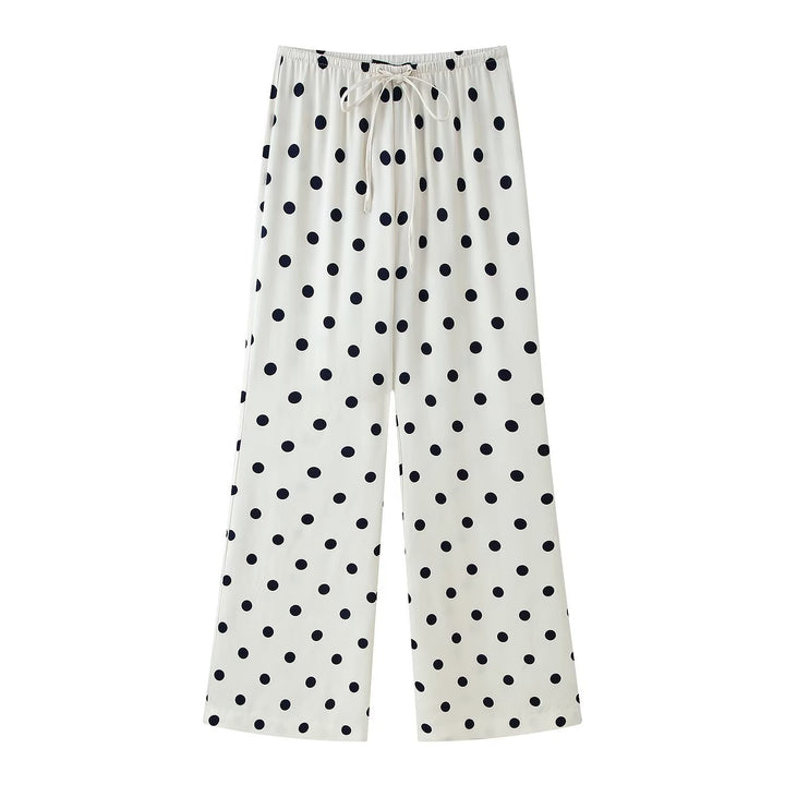 Damen Weite plissierte Loungehose mit elastischem Bund Drune