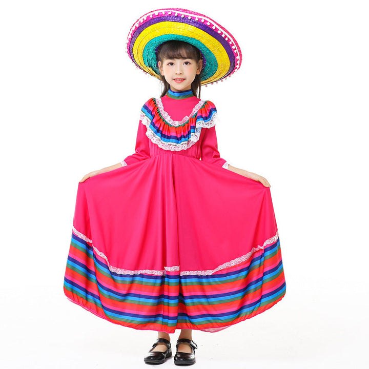 Mädchen Tracht Kleid mit buntem Saum Drune
