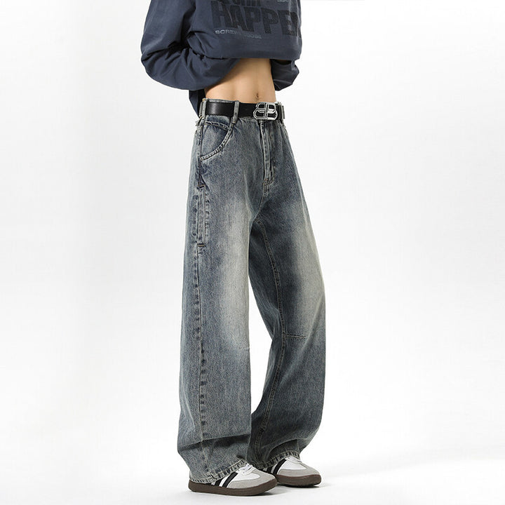 Damen Weitgeschnittene Jeans mit hohem Bund Drune