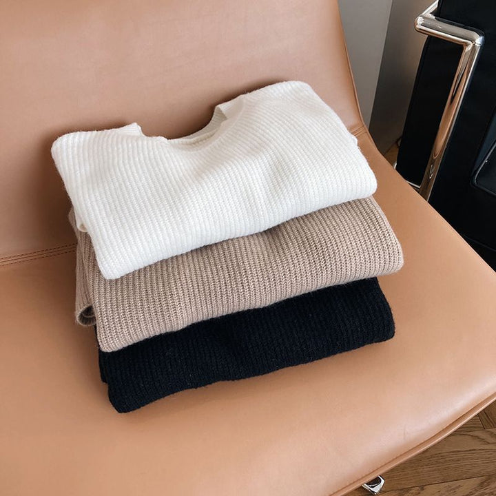 Damen Modischer Strickpullover mit Gürtel Drune