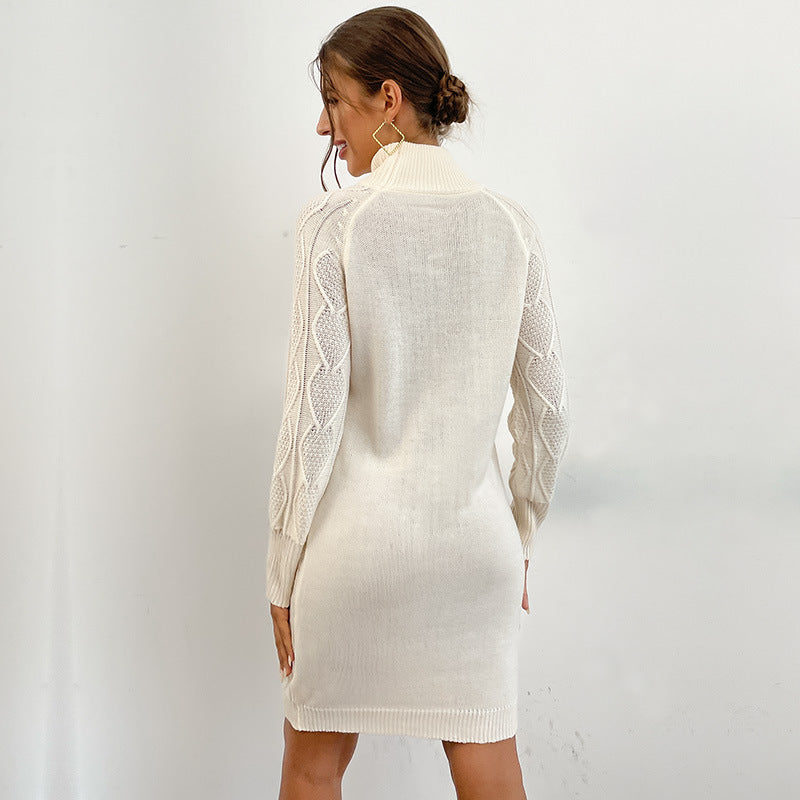 Damen Strick-Minikleid mit Cut-Out und Rollkragen Drune