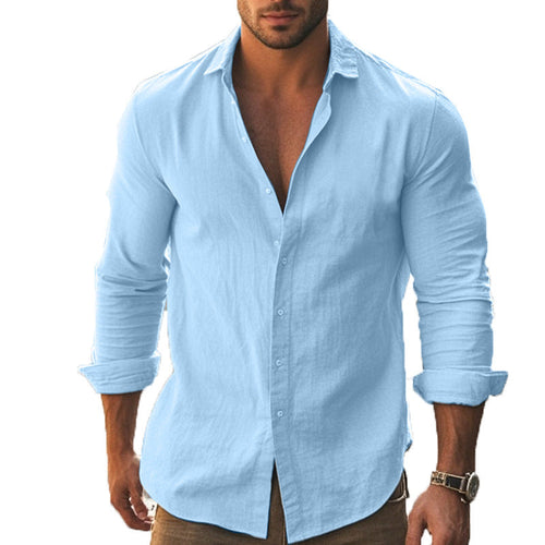 Herren Elegantes Langarmhemd mit modernem Kragen und hochwertiger Baumwollstruktur Drune