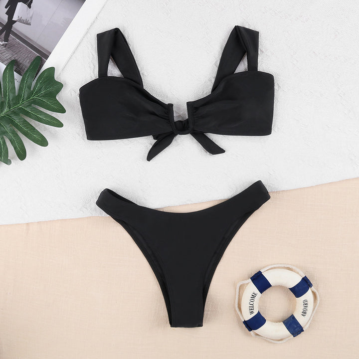 Damen Bikini-Set mit modischem Knotendesign und floralem Muster Drune