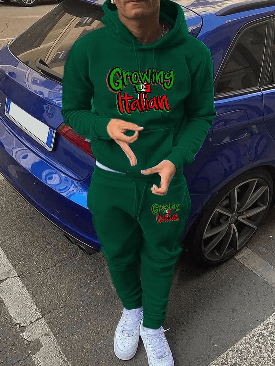 Herren Sweatshirt und Jogginghose Set mit auffälligem Schriftzug Drune